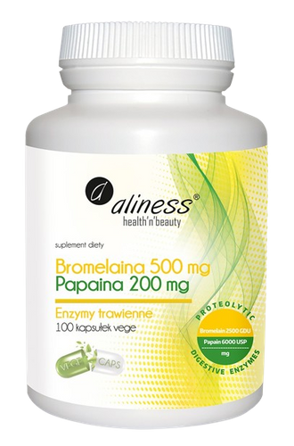 ALINESS Bromelaina 500mg Papaina 200mg 100 kaps