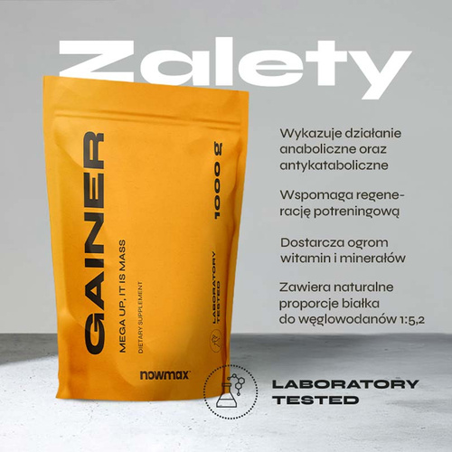 nowmax® Mega Up Gainer 1000 g+ 2x MARS Protein Snickers High Protein Bar 50 g