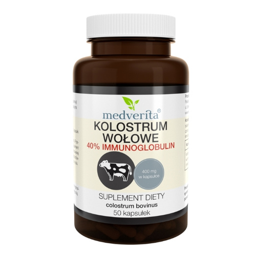 MEDVERITA Kolostrum Wołowe 400 mg 50 kaps