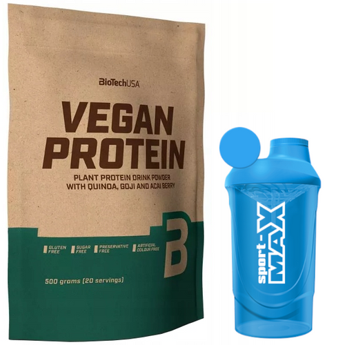 BIOTECH Vegan Protein 500g + SPORT-MAX Shaker 600 ml