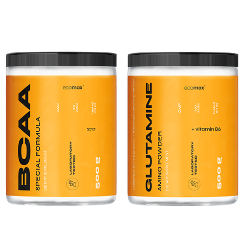 nowmax® BCAA 2:1:1 500 g + nowmax® L-Glutamine 500 g