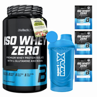 BIOTECH Iso Whey Zero 908 g + SPORT-MAX Shaker 600 ml + 3x BIOTECH Iso Whey Zero 25 g