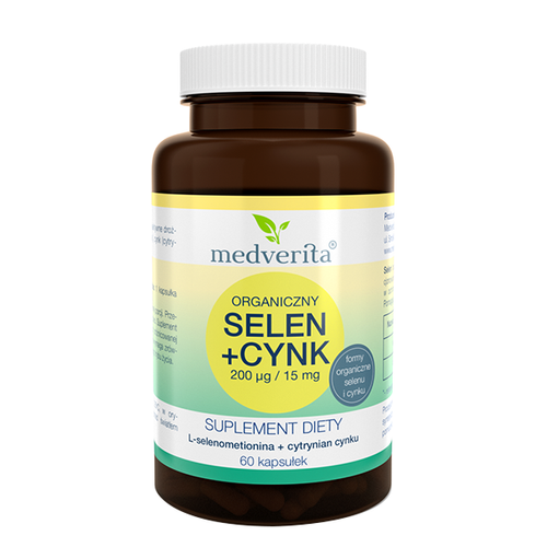 MEDVERITA Selen Organiczny 200mcg + Cynk 15mg 60 kaps