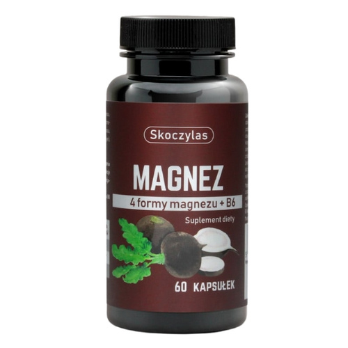 SKOCZYLAS Magnez 4 Formy Magnezu + B6 Czarna Rzepa 60 kaps