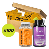 nowmax® Burn Cutting Thermo 60 kaps + 100 x nowmax® Isotonic Drink 25 g + 4F FUEL L-Carnitine 60 kaps (L-karnityna)