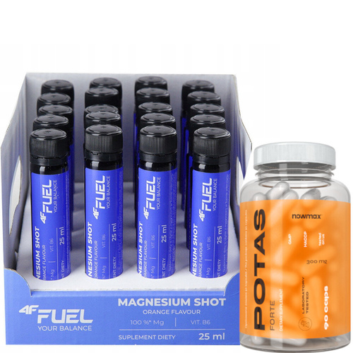 20x 4F FUEL Magnesium Shot 25 ml + nowmax® Potassium 300 mg 90 kaps