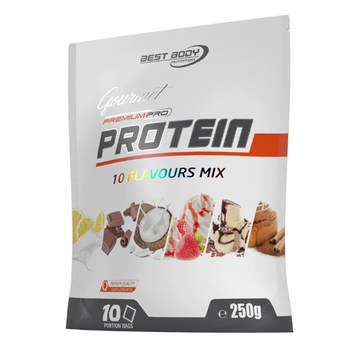 BEST BODY Gourmet Premium Pro Protein 10 x 25g mix smaków 250 g (białko, kazeina, koncentrat, izolat)