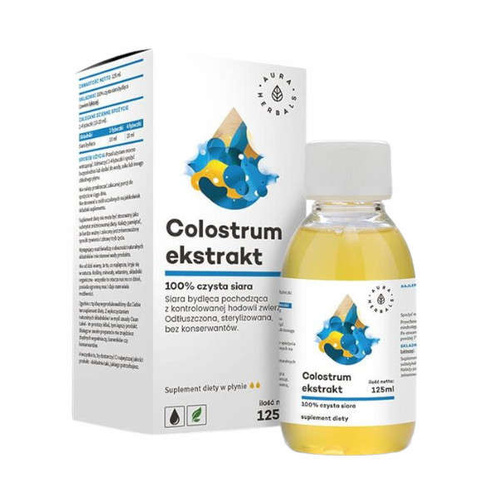 AURA HERBALS Colostrum Ekstrakt 100% Czysta Siara Bydlęca 125 ml