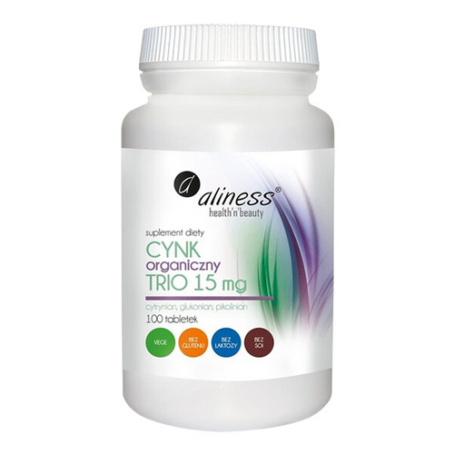 ALINESS Cynk Organiczny Trio 15mg 100 tab