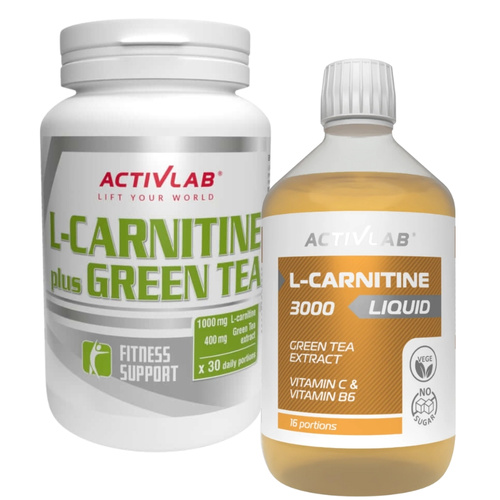 ACTIVLAB L-Carnitine plus Green Tea 60 kaps+ ACTIVLAB L-Carnitine 3000 liquid 500 ml