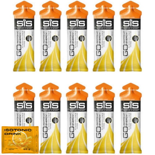 10x SIS Energy Go - Żel Izotoniczny 60 ml + nowmax® Isotonic Drink 25 g