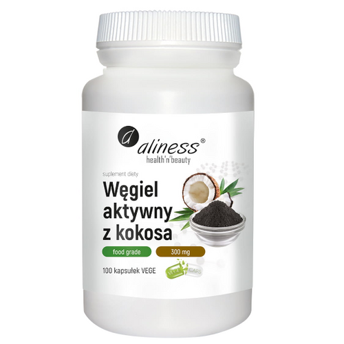 ALINESS Węgiel aktywny z kokosa Food Grade 300 mg 100 kaps