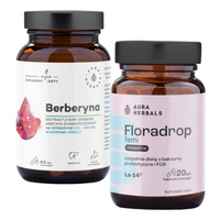 AURA HERBALS Floradrop Femi Probiotyk 20 kaps+ AURA HERBALS Berberyna 500 mg 60 kaps
