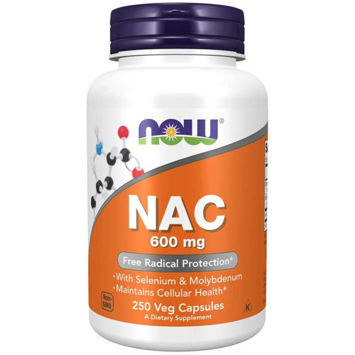 NOW FOODS NAC N-Acetylo-L-Cysteina 600mg 250 vkaps