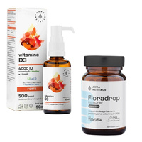 AURA HERBALS Witamina D3 4000 IU MCT 50 ml + AURA HERBALS Floradrop Immune Probiotyk 20 kaps