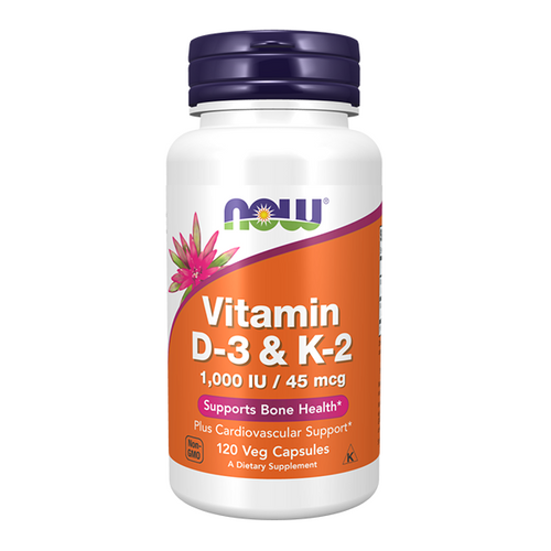NOW FOODS Vitamin D-3 & K-2 1000IU 45mcg 120 kaps
