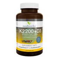 MEDVERITA Witamina K VitaMK7 200µg + D 2000 IU 120 kaps