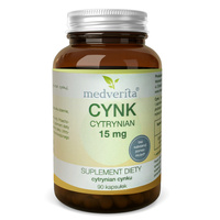 MEDVERITA Cynk Cytrynian 15 mg 90 kaps 