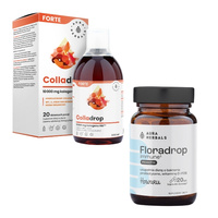 AURA HERBALS Colladrop Forte - Kolagen Morski 10 000mg 500 ml + AURA HERBALS Floradrop Immune Probiotyk 20 kaps