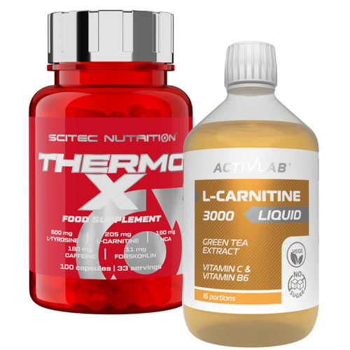 SCITEC Thermo X 100 kaps (spalacz)+ ACTIVLAB L-Carnitine 3000 liquid 500 ml