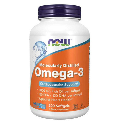 NOW FOODS Omega 3 DHA 120mg + EPA 180mg 200 kaps