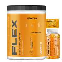 nowmax® Flex Healthy Joints 400 g + nowmax® Isotonic Drink 25 g +  nowmax® Omega 3 1000mg + Vitamin E 90 kaps