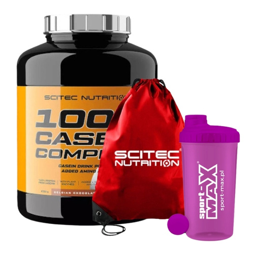 SCITEC Casein Complex 2350 g + SCITEC Gym Sack - Worek na Siłownię + SPORT-MAX Shaker NEON 700 ml