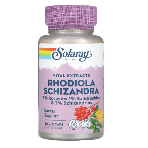 SOLARAY Rhodiola Schizandra 500mg 60 vkaps