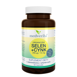 MEDVERITA Selen Organiczny 200mcg + Cynk 15mg 60 kaps