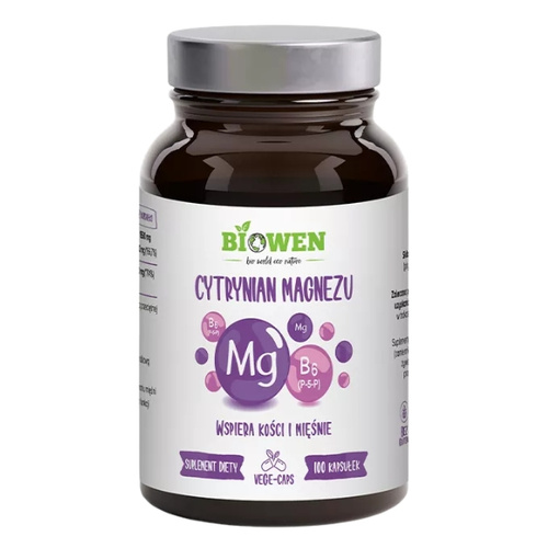 BIOWEN Cytrynian Magnezu + B6 100 kaps
