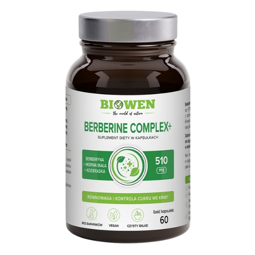 BIOWEN Berberine Complex+ 510mg 60 kaps + Kurkuma C3 Complex+ 60 kaps + Omega 3 Forte 1000mg 90 kaps + B-Complex 15 kaps + Enzymax Complex+ 15 kaps 
