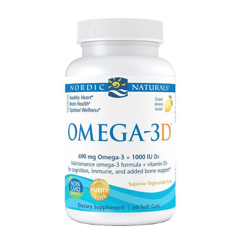 NORDIC NATURALS Omega 3 + Witamina D3 690mg 60 kaps