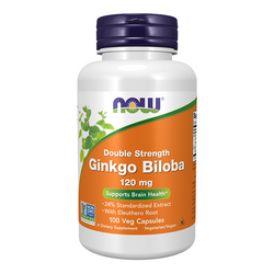 NOW FOODS Ginkgo Biloba standaryzowany ekstrakt 50:1 - Miłorząb Japoński 100 kaps