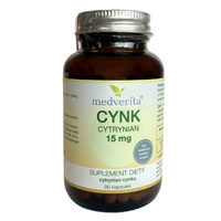 MEDVERITA Cynk Cytrynian 15 mg 90 kaps