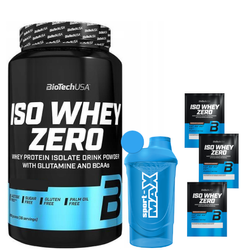 BIOTECH Iso Whey Zero 908 g + SPORT-MAX Shaker 600 ml + 3x BIOTECH Iso Whey Zero 25 g