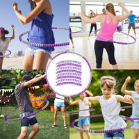 Lanboo składany hula-hoop fioletowo-szary