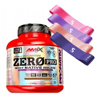 AMIX ZeroPro Protein 2000 g + Zestaw 4 Gum Oporowych Fitness Band