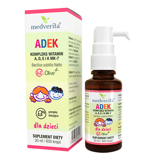 MEDVERITA Witaminy ADEK dla dzieci 30 ml/600 kropli