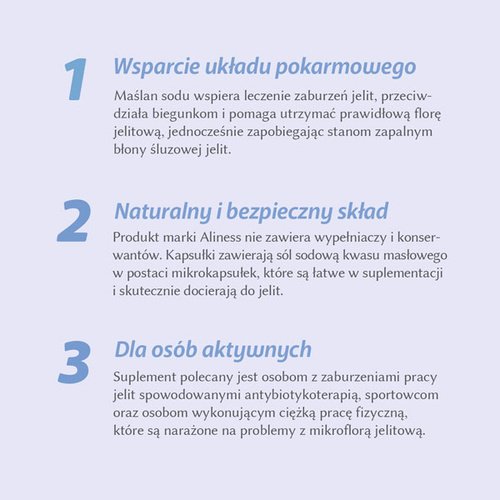 ALINESS Maślan Sodu 720mg 100 kaps
