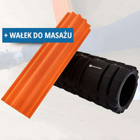 SPORTASTISCH Wałek do masażu "Rock n Roll"  33cm kolor czarno + wałek pomarańczowy + torba czarna