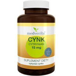 MEDVERITA Cynk Cytrynian 15 mg 90 kaps