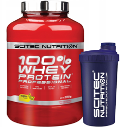 SCITEC 100% Whey Protein Professional 2350 g + SCITEC Shaker Niebieski 700 ml