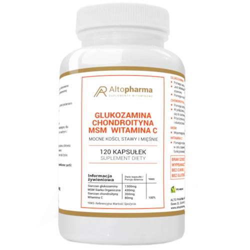 ALTO PHARMA Glukozamina + Chondroityna + MSM + Witamina C 120 kaps