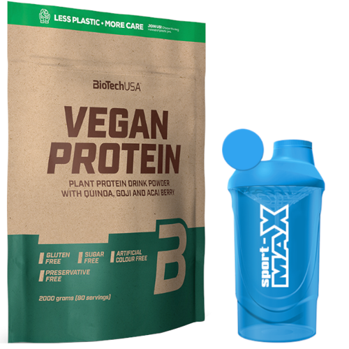 BIOTECH Vegan Protein 2000 g + SPORT-MAX Shaker 600 ml