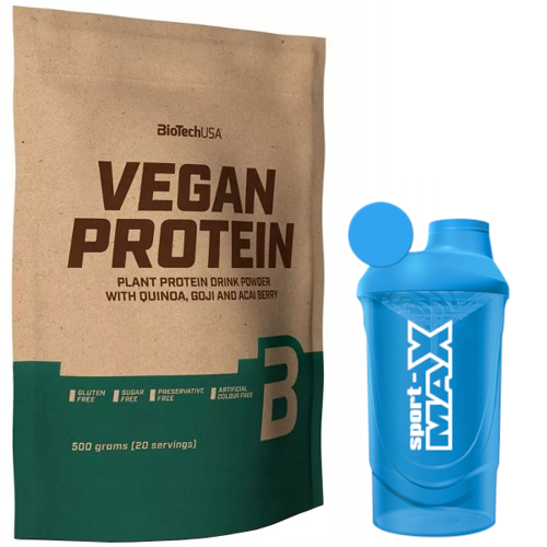 BIOTECH Vegan Protein 500g + SPORT-MAX Shaker 600 ml
