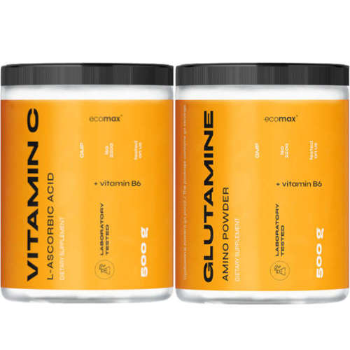 ECOMAX L-Glutamine 500 g + ECOMAX Vitamin C 500 g