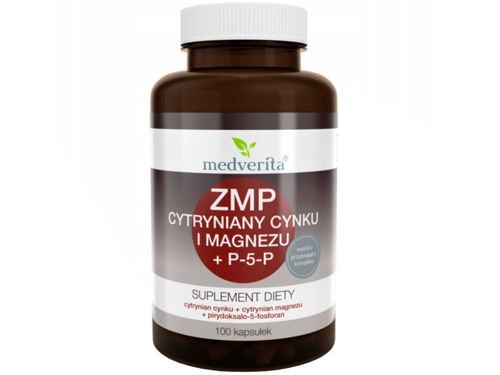 MEDVERITA ZMP Cytryniany Zn i Mg + P-5-P 100 kaps