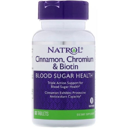 NATROL Cinnamon, Chromium & Biotin 60 tabs