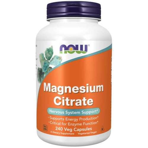 NOW FOODS Magnesium Citrate - Cytrynian Magnezu 240 vkaps