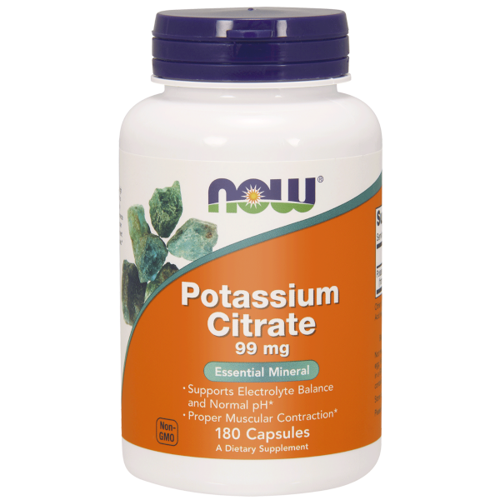 NOW FOODS Potassium Citrate Cytrynian Potasu 99mg 180 kaps